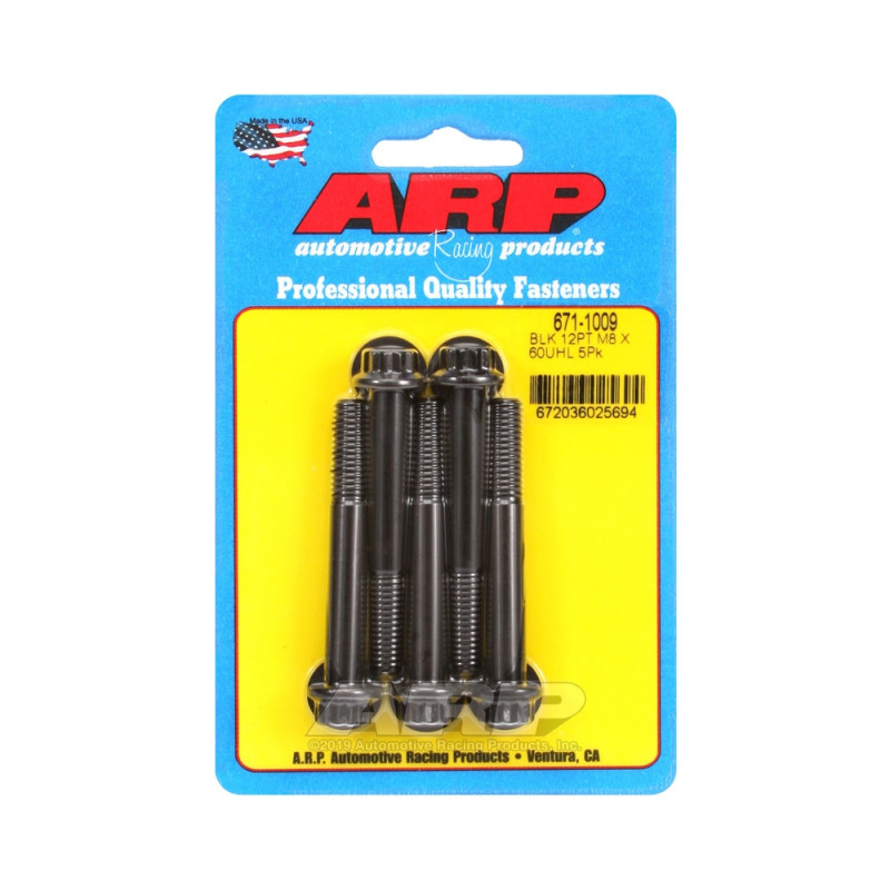 Set de șuruburi și piulițe universale ARP M8 x 1,25 – Oxid negru, 12 capete, x5 - ARP-671-1009 - 671-1009 - 3666618196534